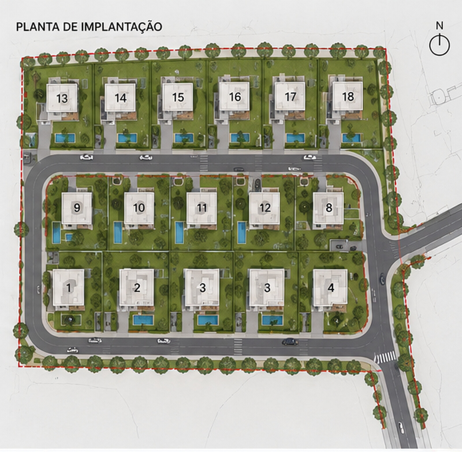 Planta de implantação ilustrativa